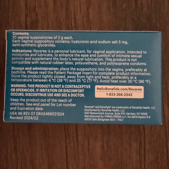 New BONAFIDE 1 box of 10 vaginal moisturizer-HORMONE FREE - Picture 3 of 4